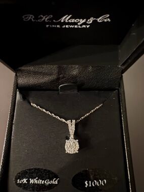 R.H. Macy & Co. 1/2cttw. Diamond & 10k White Gold Necklace